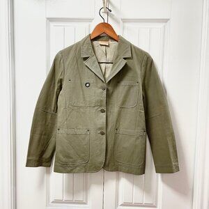 Vintage Due G Collared Coated Canvas Jacket